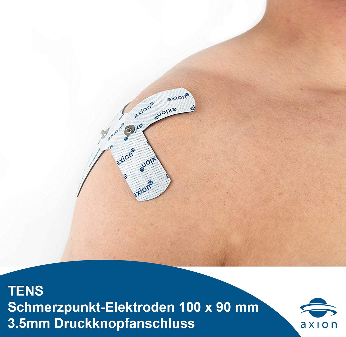 Axion Elektrodenpads passend zu Sanitas, Beurer, 100 x 90 mm, 3.5mm Druckknopfanschluss, 2 St.,selbstklebende TENS EMS Elektroden für TENS EMS Geräte Bild 5