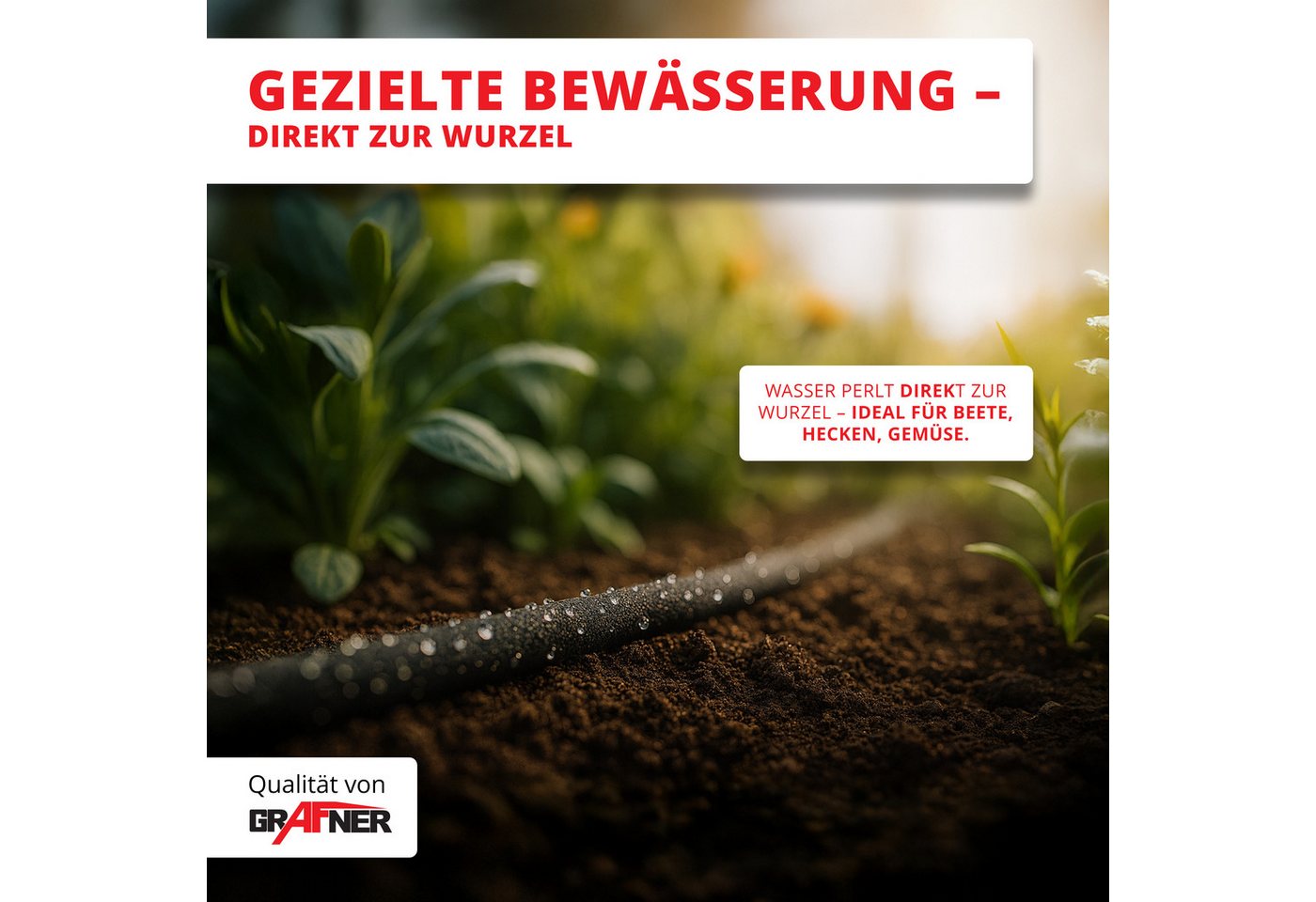 Grafner Bewässerungsschlauch 15m Bewässerungsschlauch mit Perlfunktion schwarz Perlschlauch