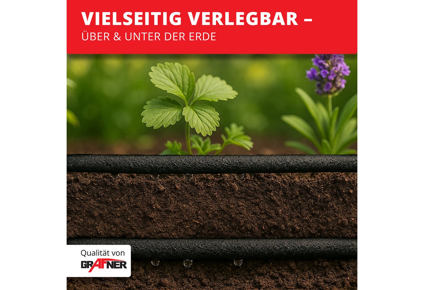 Grafner Bewässerungsschlauch 15m Bewässerungsschlauch mit Perlfunktion schwarz Perlschlauch Bild 4