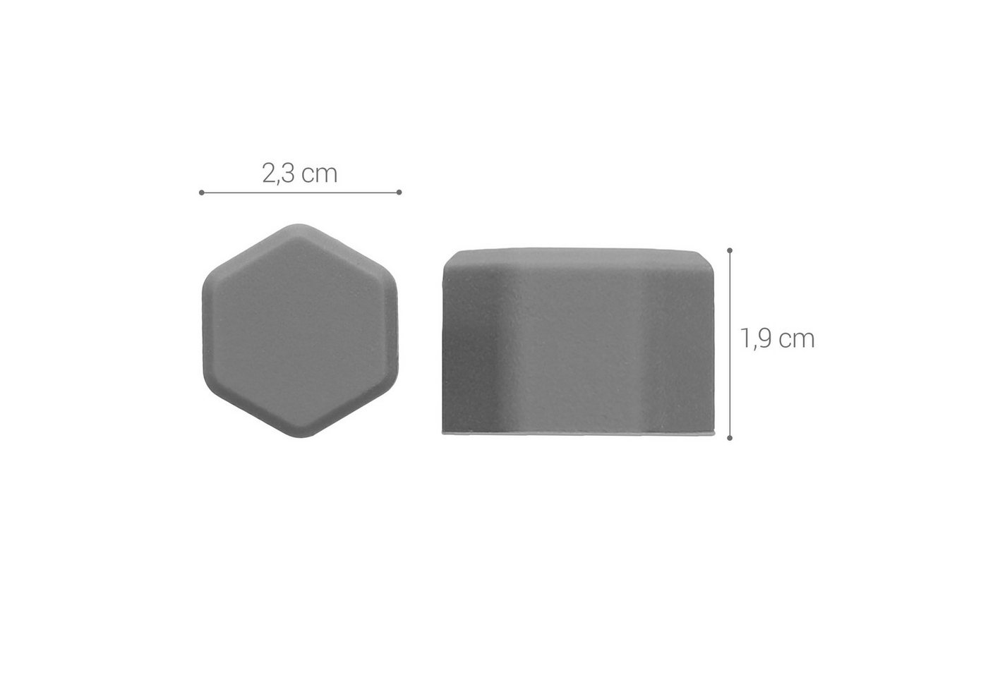 kwmobile Muttern 20x Abdeckung für 19 mm Radmuttern Auto Rad Schraube, (1-St), Radschrauben Cover - Mutter Kappen in Grau Bild 2