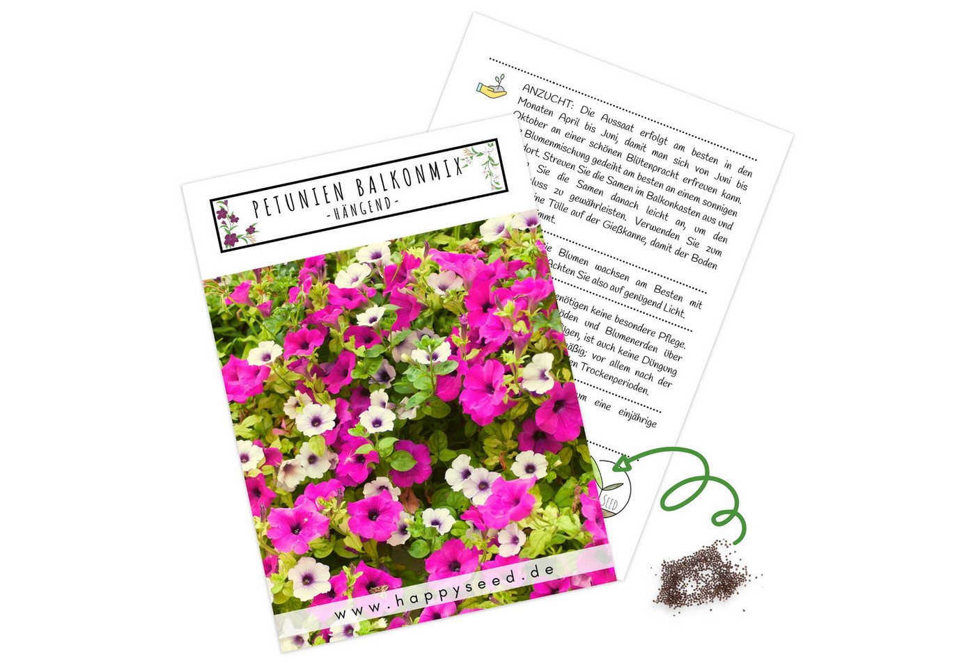 HappySeed Blumensamen Blumensamen Balkonkasten Mischung - Petunien Mix, Blumen