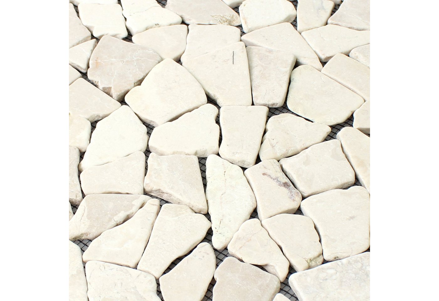 Mosafil Mosaikfliesen Marmor Bruch Naturstein Mosaikfliesen Solares Biancone, Marmor 30.500x30.500, beige, Rutschfest Bild 2