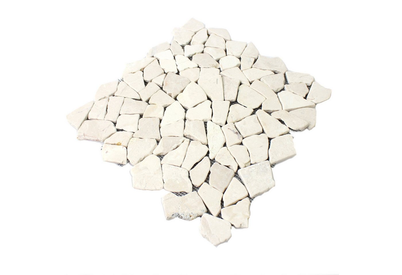 Mosafil Mosaikfliesen Marmor Bruch Naturstein Mosaikfliesen Solares Biancone, Marmor 30.500x30.500, beige, Rutschfest Bild 3