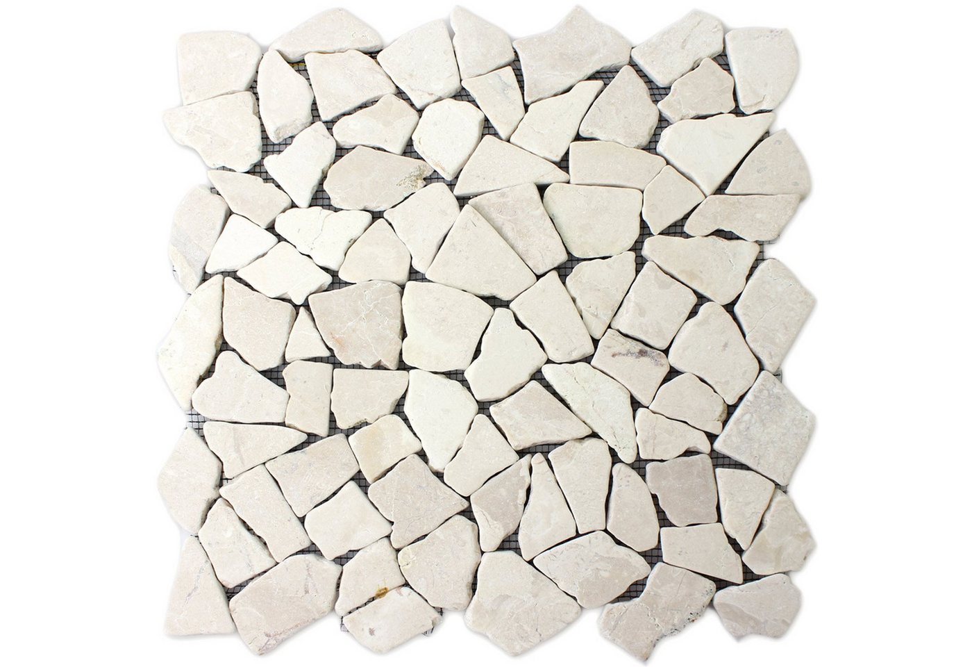 Mosafil Mosaikfliesen Marmor Bruch Naturstein Mosaikfliesen Solares Biancone, Marmor 30.500x30.500, beige, Rutschfest Bild 4