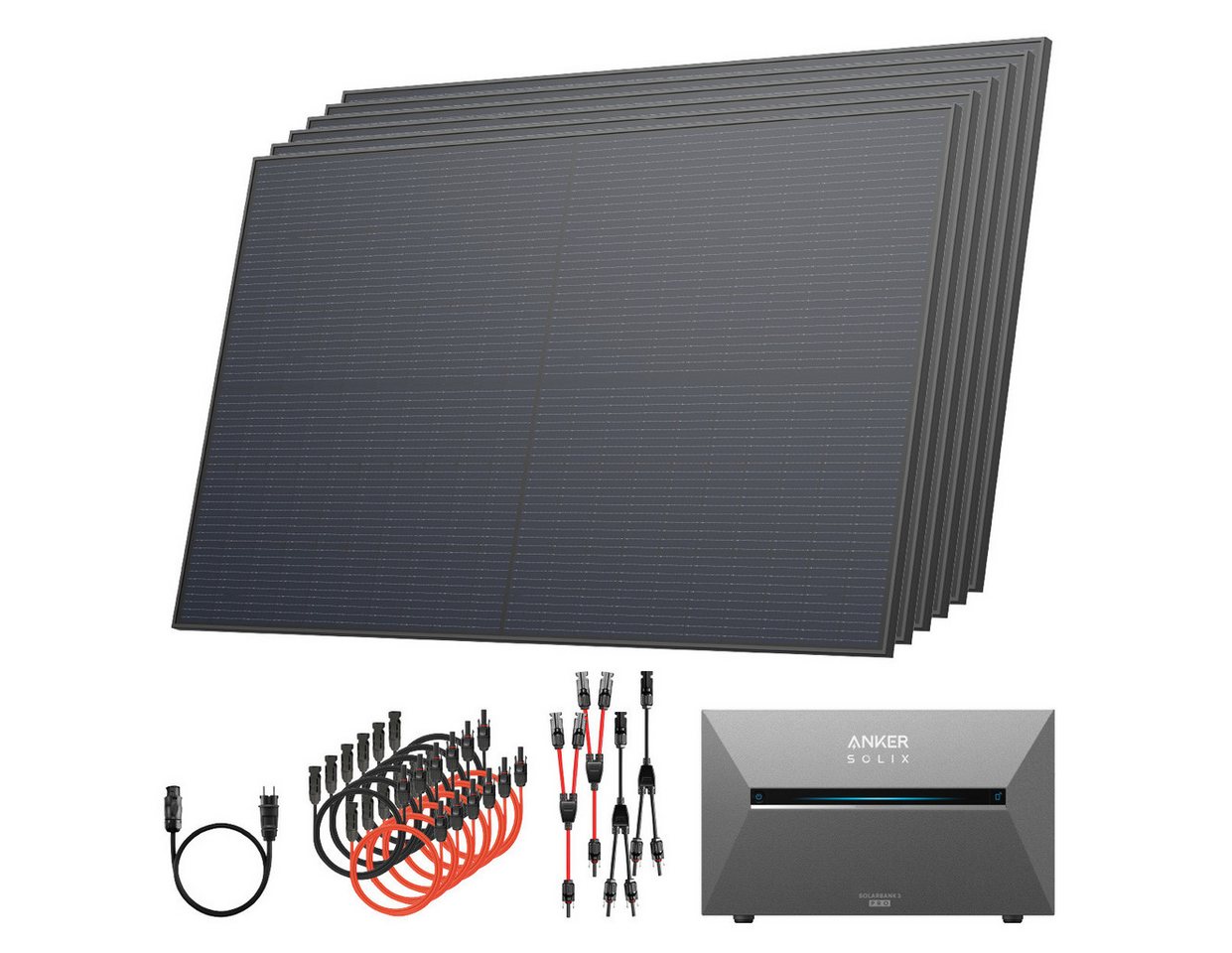 Solarway Balkonkraftwerk 3000 Watt Pro Anker SOLIX Solarbank 3 E2700 Pro 2,7 kWh, Prismatische LiFePO₄-Zellen
