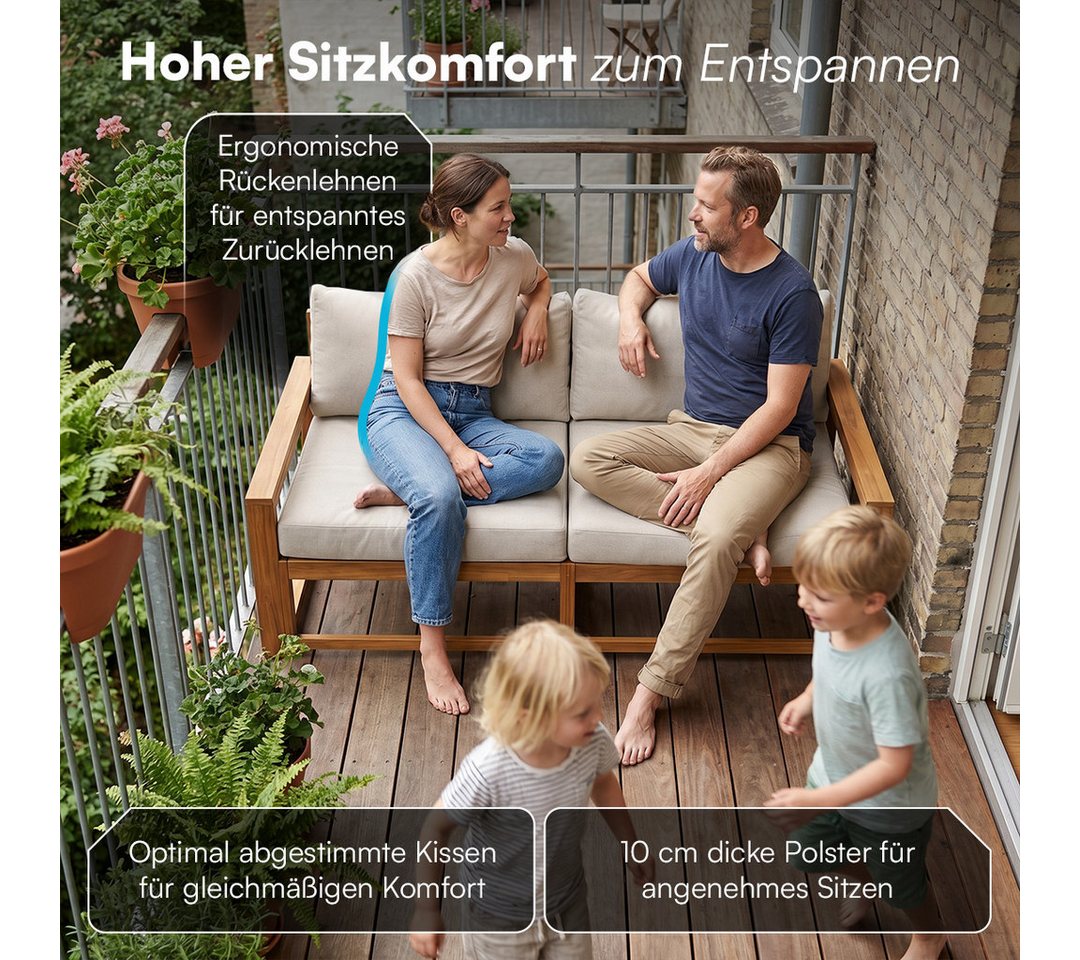 STEELSØN Gartenlounge-Set Mizaru modulares Sofa-Set aus hochwertigem Akazienholz, (Sofabank), Outdoor Sitzgruppe inkl. Auflagen, vielfältige Stellmöglichkeiten Bild 3