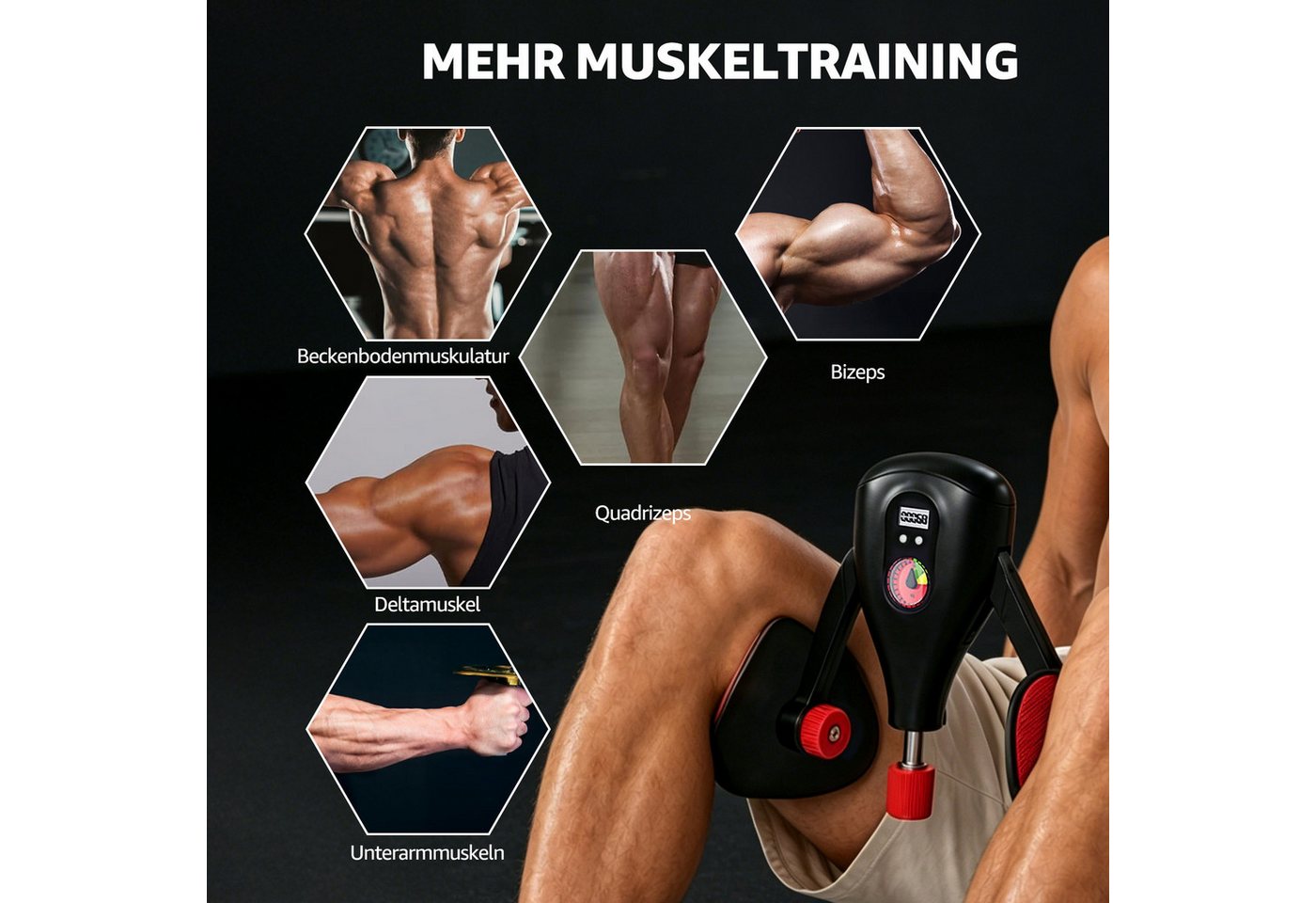 AKKEE Beckenbodentrainer Oberschenkeltrainer, Po Trainer für Zuhause, Einstellbarer Widerstand, Beckenboden Trainer Damen und Herren Bild 3