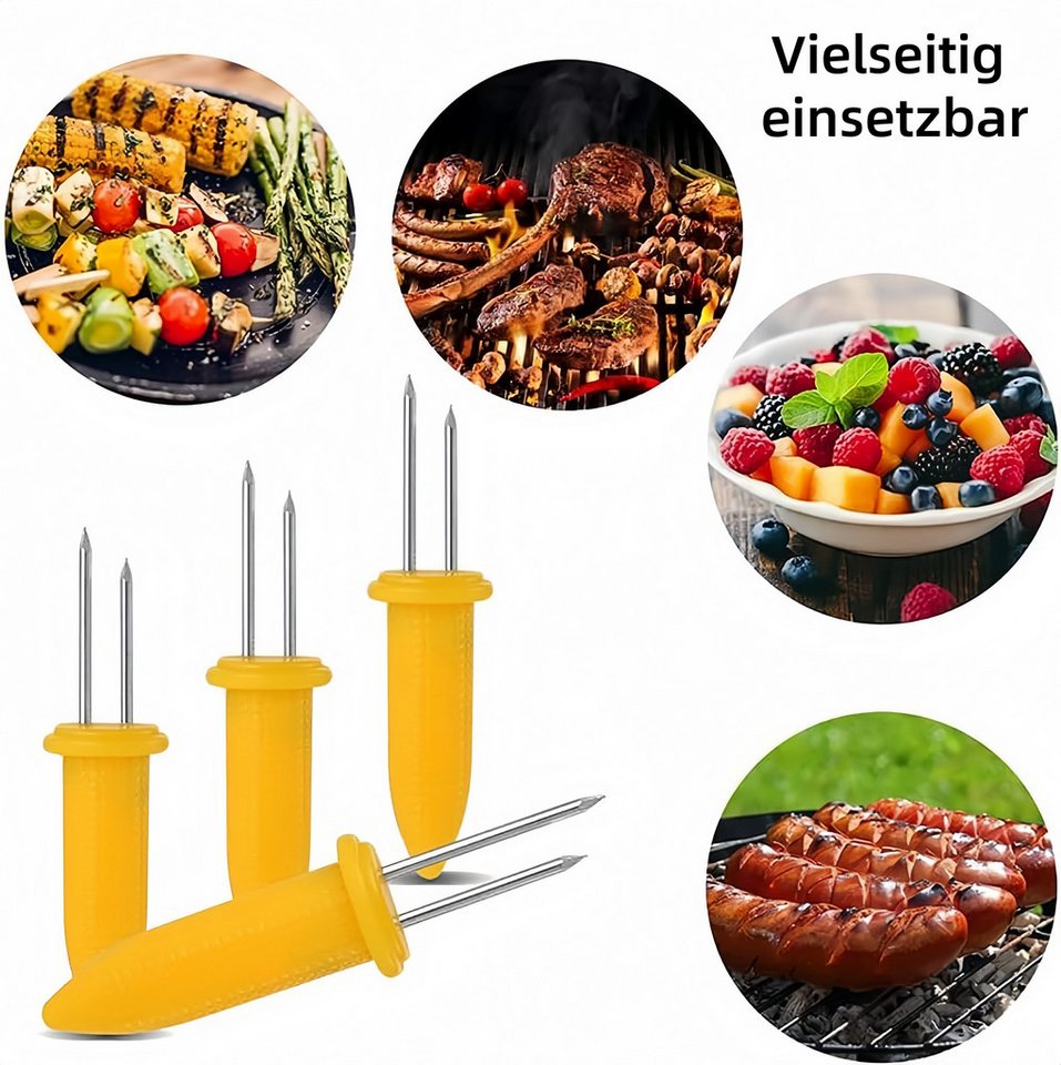 FOUORTUNATE-BEE Maiskolbenhalter 20 Maiskolbenhalter aus Edelstahl – Grillspieße für Mais (20-St), BBQ-Maisgabeln, Grillzubehör für sicheren Halt beim Essen Bild 4