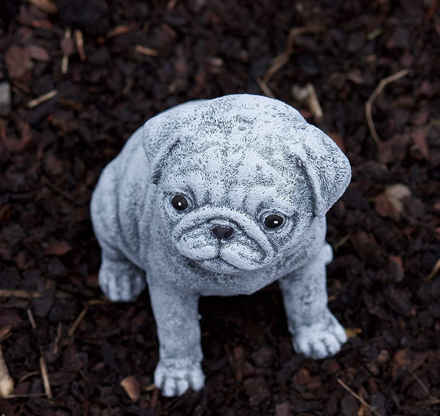 Stone and Style Gartenfigur Frostfeste Steinfigur Hund Mops klein