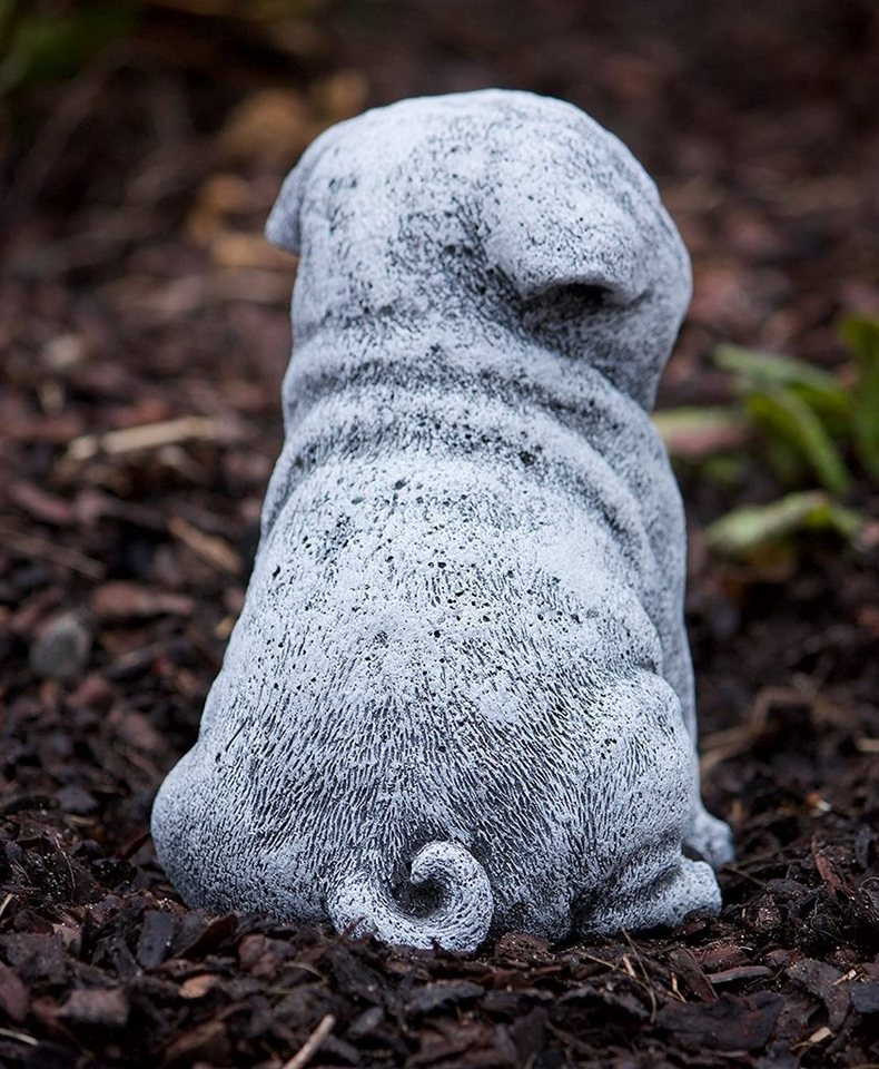 Stone and Style Gartenfigur Frostfeste Steinfigur Hund Mops klein Bild 4