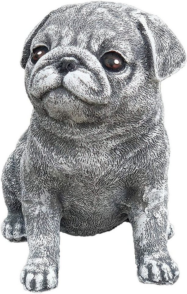 Stone and Style Gartenfigur Frostfeste Steinfigur Hund Mops klein Bild 5