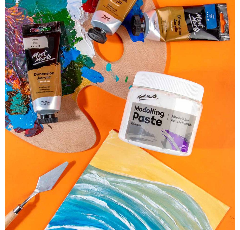 Mont Marte Malpaste - PREMIUM Modellierpaste, Strukturpaste 500ml - Acrylic Medium, - Perfekt für das Schaffen von Texturen auf verschiedenen Oberflächen Bild 3