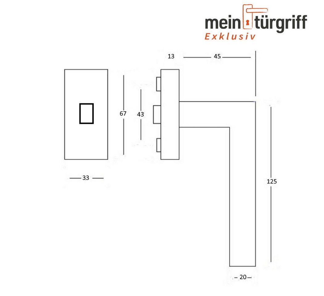 MeinTürgriff Fenstergriff Trento Edelstahl Samtgrau matt Fenstergriff