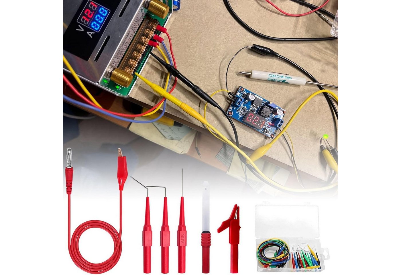 FELIXLEO Klinkenstecker 30 Stück Multimeter Messleitungen Kit, 4mm Bananenstecker Kabel, (1-St)