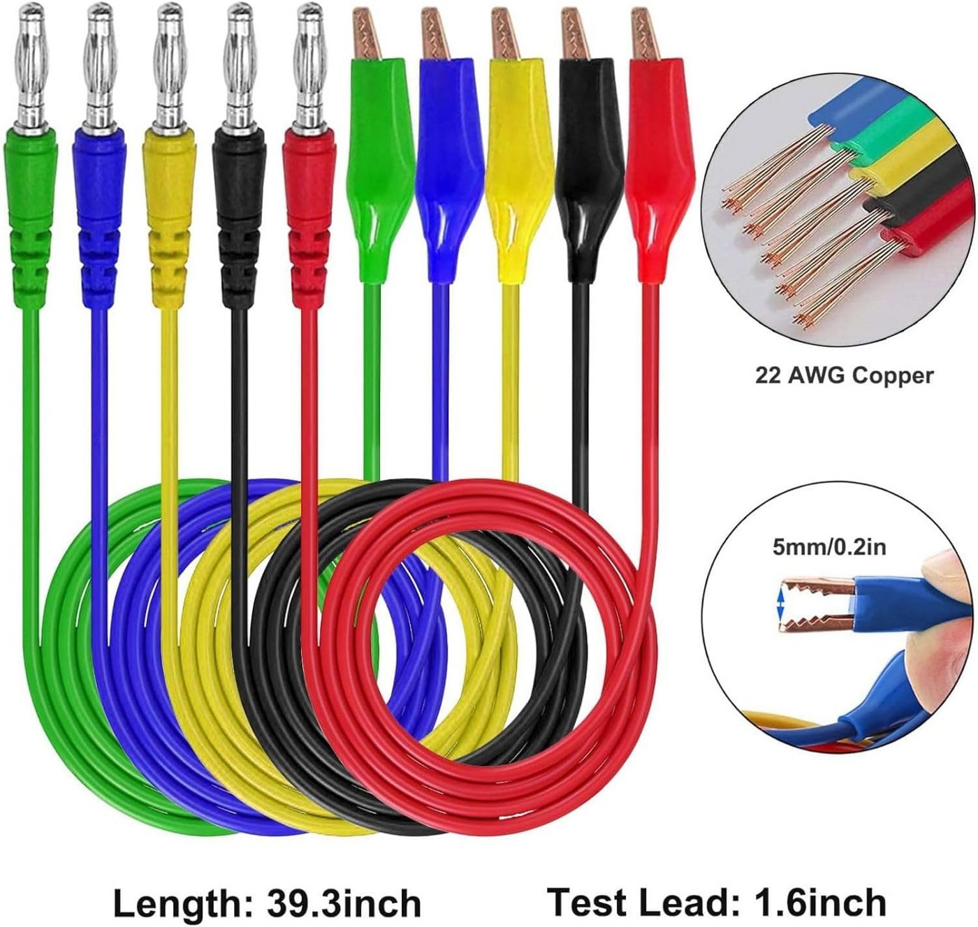 FELIXLEO Klinkenstecker 30 Stück Multimeter Messleitungen Kit, 4mm Bananenstecker Kabel, (1-St) Bild 2