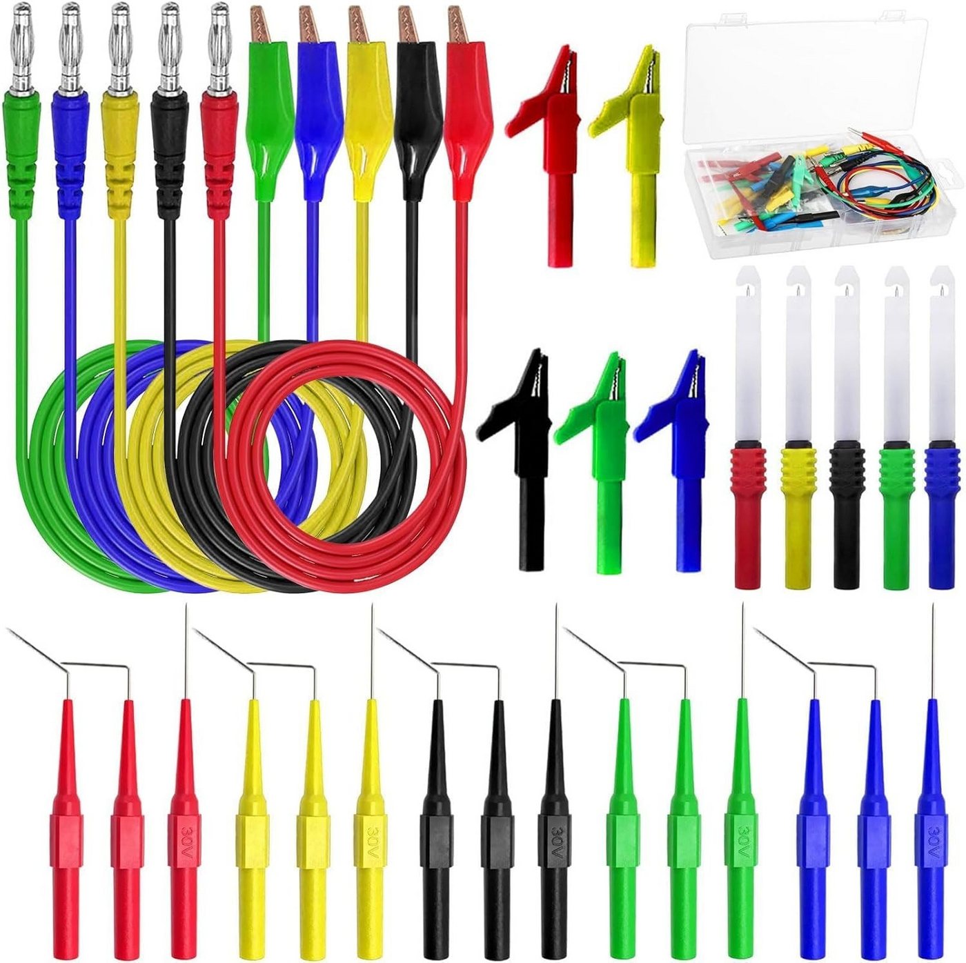 FELIXLEO Klinkenstecker 30 Stück Multimeter Messleitungen Kit, 4mm Bananenstecker Kabel, (1-St) Bild 3