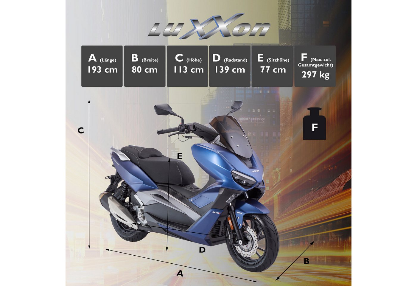 Luxxon Motorrad Silvermax, 278,2 ccm, 120 km/h, Euro 5 Bild 4