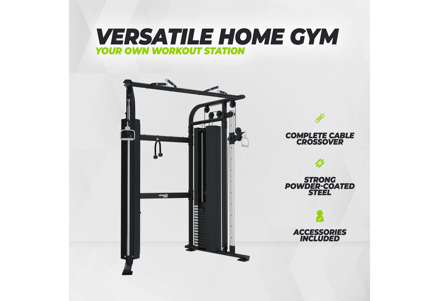 VirtuFit Kraftstation VirtuFit CC100 Cable Crossover Dual Adjustable Pulley Functional Train Bild 2