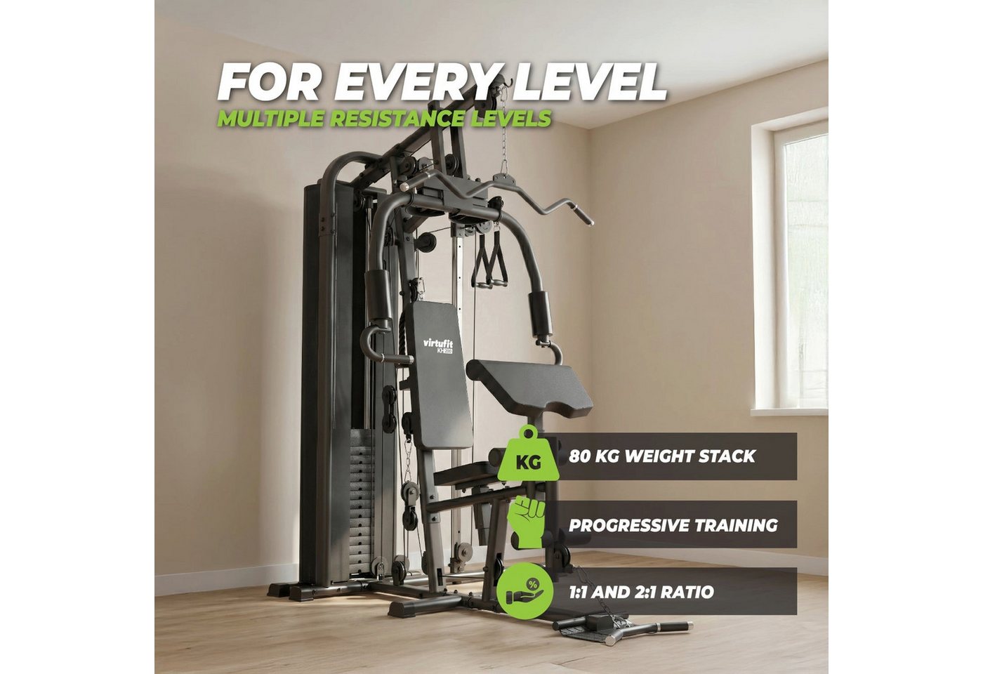 VirtuFit Kraftstation VirtuFit KH200 Homegym Kraftstation mit 80 kg Gewichtsstapel Bild 4