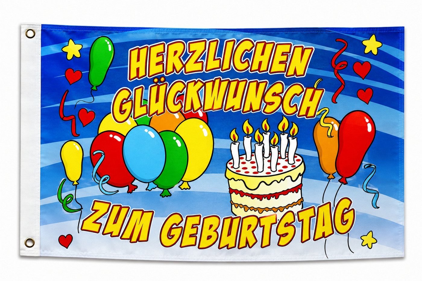 trends4cents Flagge Flagge 90 x 150 cm Hissfahne Bundesland Sturmflagge Hissfahne (Herzlichen Glückwunsch zum Geburtstag), für Fahnenmaste