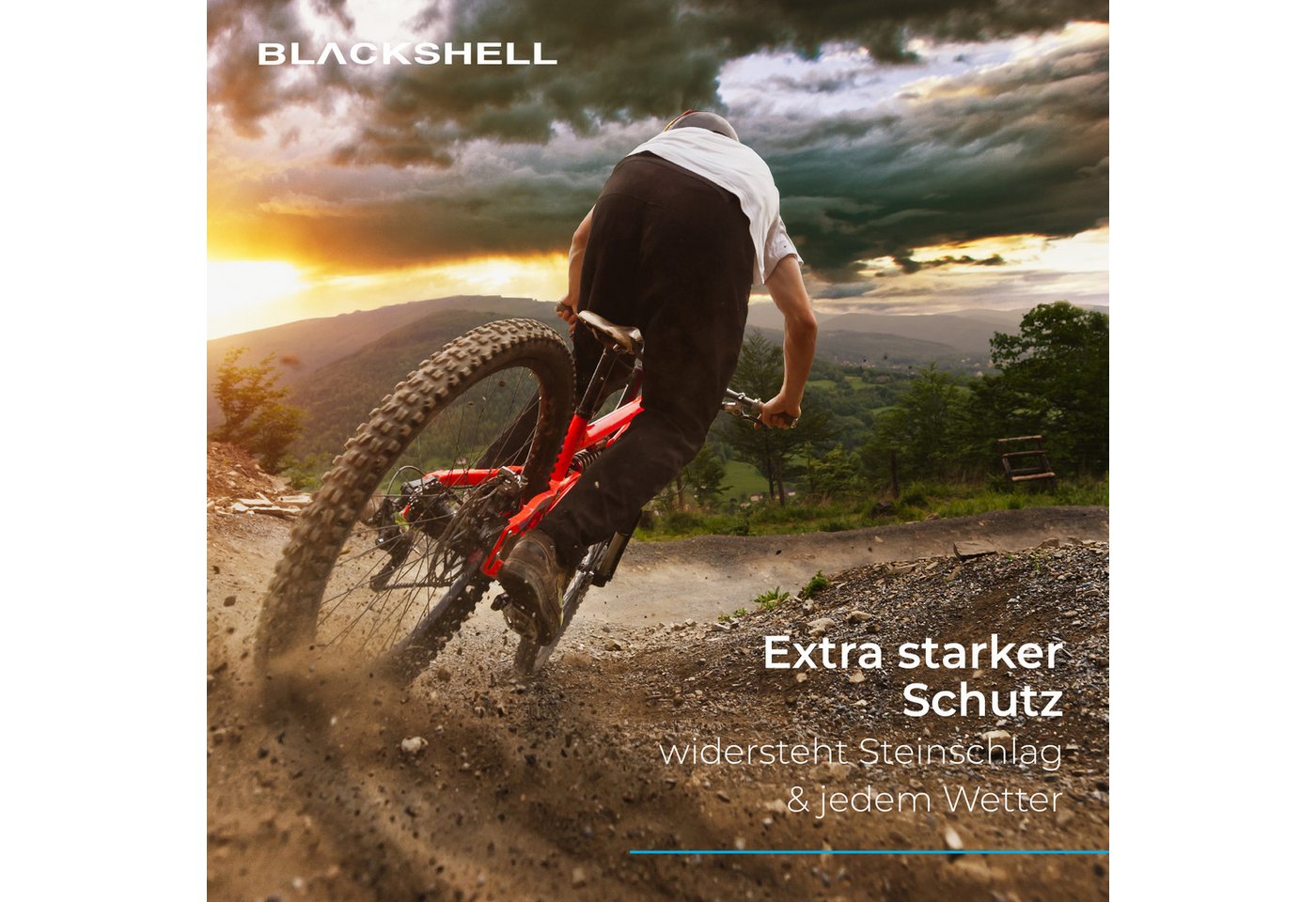 Blackshell Lackschutzfolie Fahrrad Aufkleber Schutzfolie Rahmenschutz für alle Rahmentypen, (Set, 21 teiliges Lackschutzset entwickelt für den Steinschlagschutz), Schützt Ihr Fahrrad vor sämtlichen schädigenden Einflüssen Bild 2