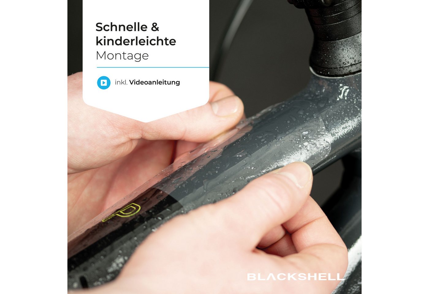 Blackshell Lackschutzfolie Fahrrad Aufkleber Schutzfolie Rahmenschutz für alle Rahmentypen, (Set, 21 teiliges Lackschutzset entwickelt für den Steinschlagschutz), Schützt Ihr Fahrrad vor sämtlichen schädigenden Einflüssen Bild 5