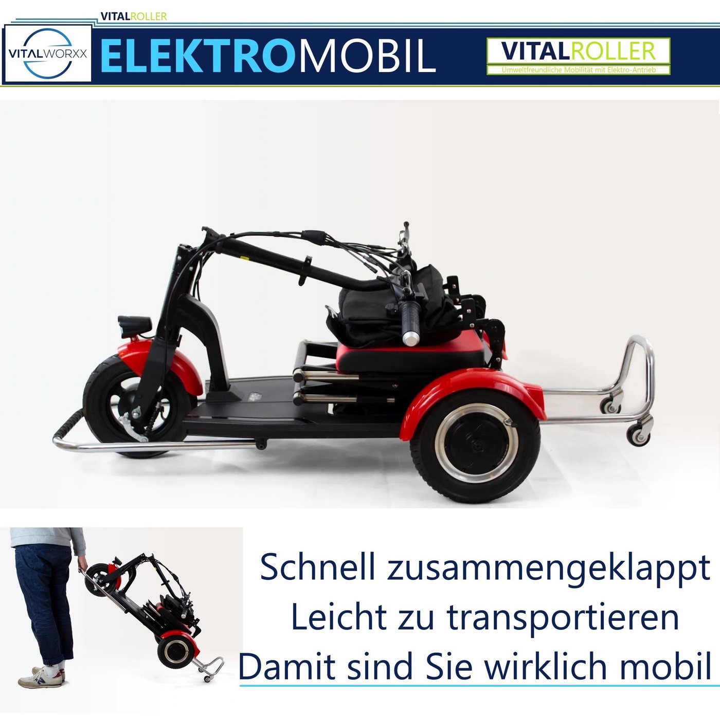 VITALWORXX Elektromobil VITALROLLER Light OHNE ZULASSUNG FÜR DEN ÖFFENTLICHEN RAUM !!!, 15 km/h