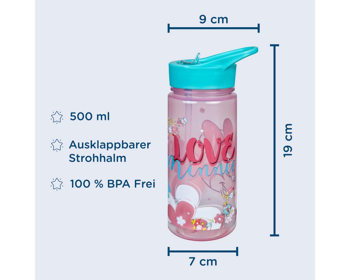 Disney Minnie Mouse Trinkflasche 500 ml Kinder Wasserflasche Schule Sport