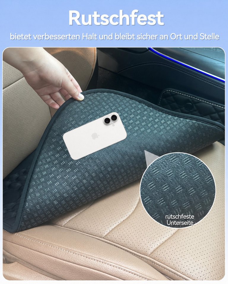Diwzbyn Autositzauflage Autositzkissen Kühlend, Gel Sitzkissen 46×47×3 cm, Kühlender Sitzkomfort für Auto, Büro & Zuhause Bild 4