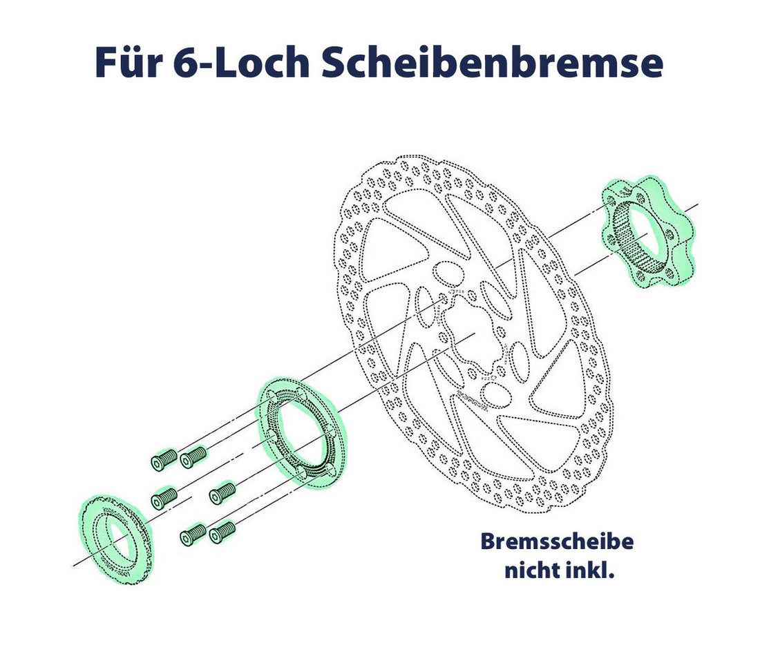 Shimano Bremsscheibe Adapter SM-RTAD5, 6-Loch-Bremsscheibe CENTER LOCK Nabe, lose verpackt (1-St)