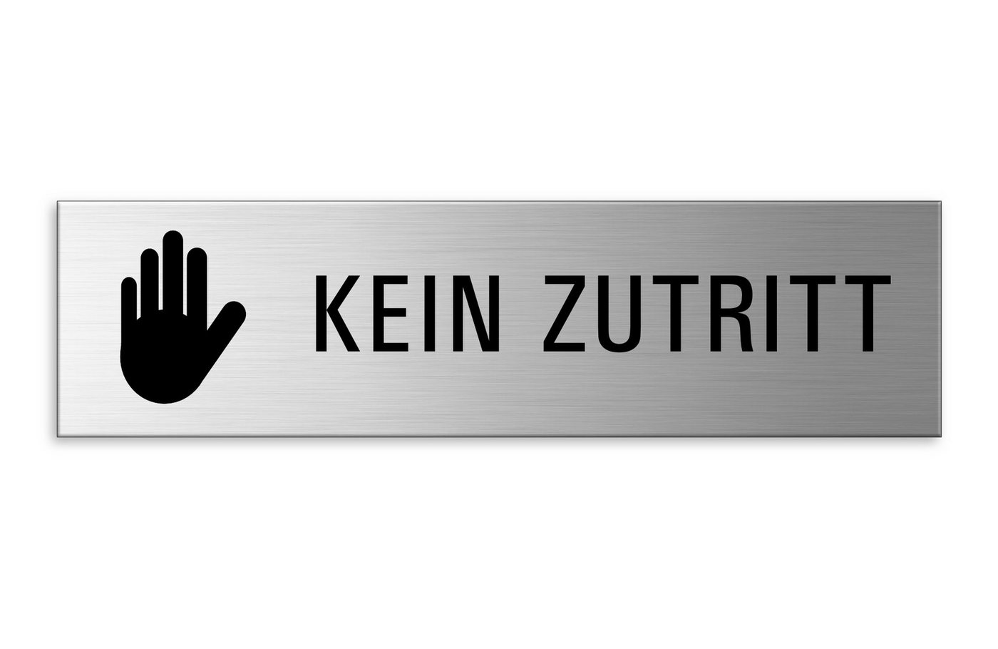 OFFORM DESIGN Hinweisschild Kein Zutritt 15x4 cm Aluminium Edelstahloptik