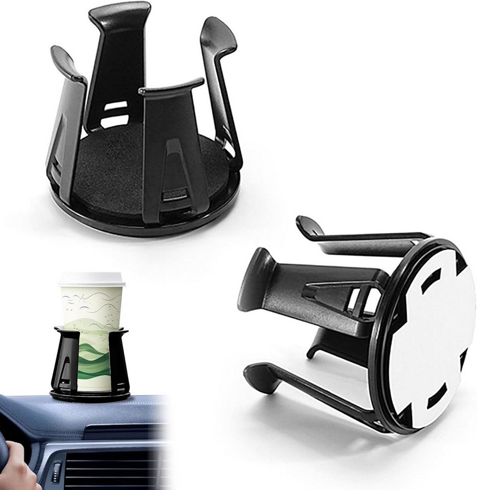 FELIXLEO Motorhalterung Getränkehalter Auto 2er Set Becherhalter Verstellbar Universal Schwarz (1-St)