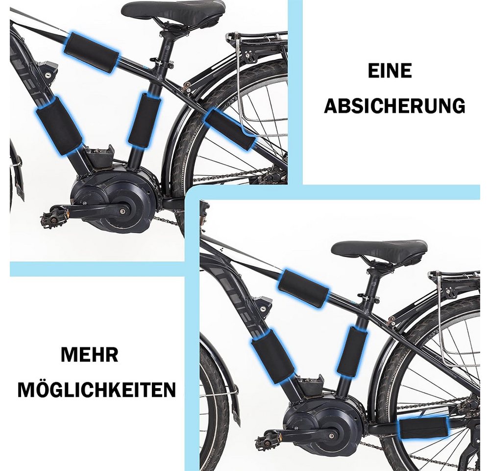 AFKSMILE Lackschutzfolie Fahrrad Rahmenschutz (4er Set), Transportschutz für Fahrradträger, (4-St), Carbon Rahmen Schutz Fahrradträger Zubehör Ebike Rahmenschutz Bild 2
