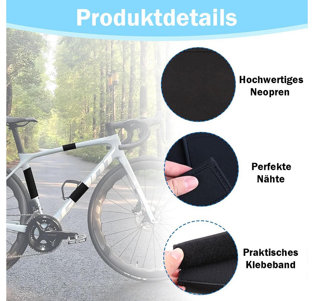 AFKSMILE Lackschutzfolie Fahrrad Rahmenschutz (4er Set), Transportschutz für Fahrradträger, (4-St), Carbon Rahmen Schutz Fahrradträger Zubehör Ebike Rahmenschutz Bild 3
