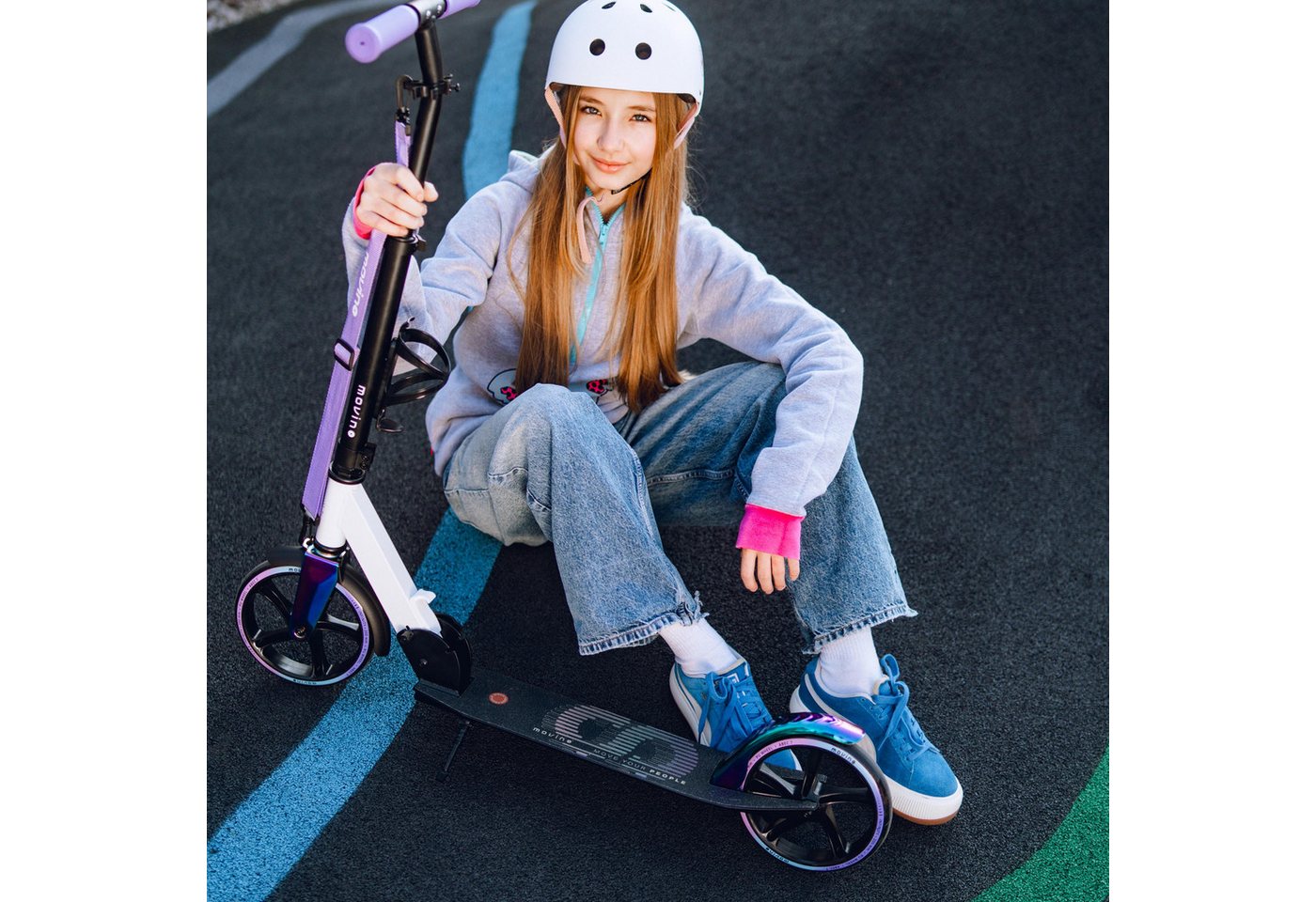 Movino Cityroller MOVINO INFINITY leicht 3,5 kg 200mm Rollen Flaschenhalter Bild 3
