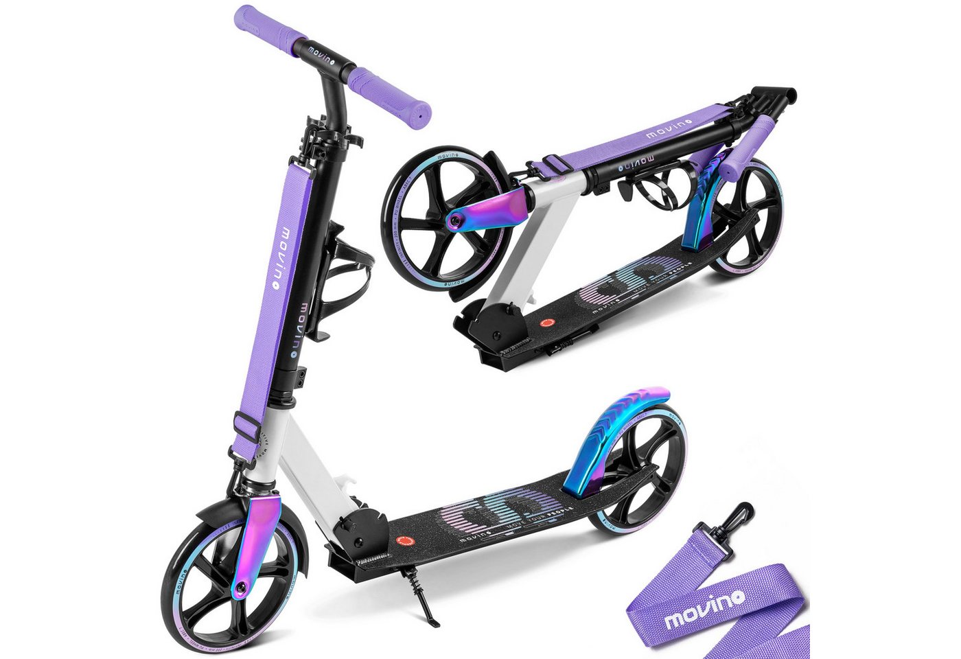 Movino Cityroller MOVINO INFINITY leicht 3,5 kg 200mm Rollen Flaschenhalter Bild 5