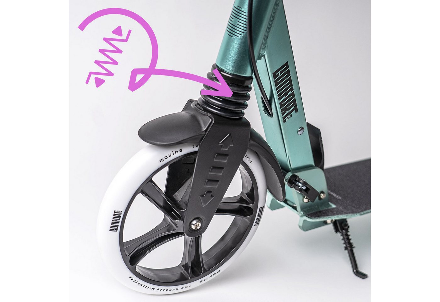 Movino Cityroller MOVINO COMFORT+ Stoßdämpfer Handbremse Tragegurt