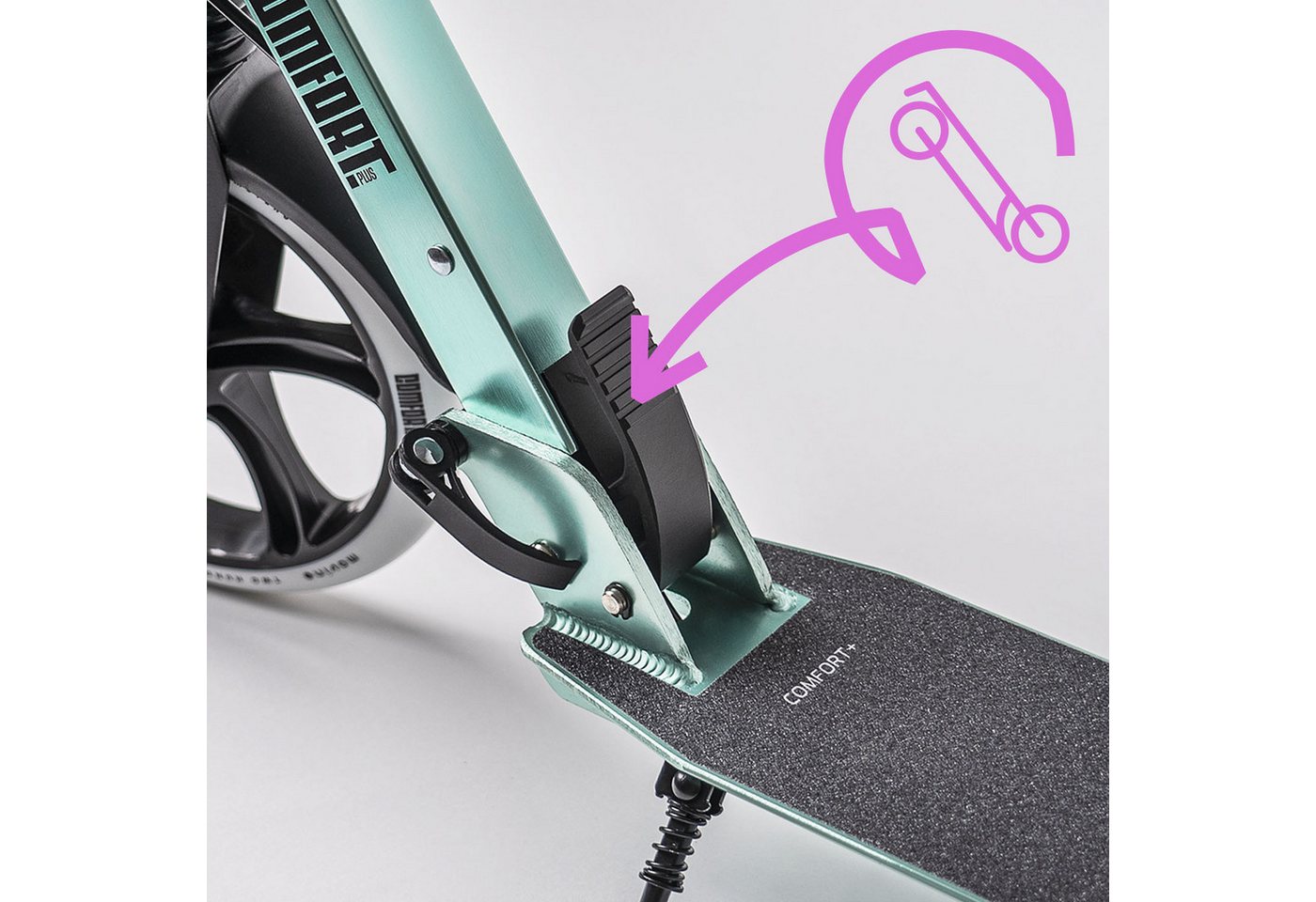 Movino Cityroller MOVINO COMFORT+ Stoßdämpfer Handbremse Tragegurt Bild 2