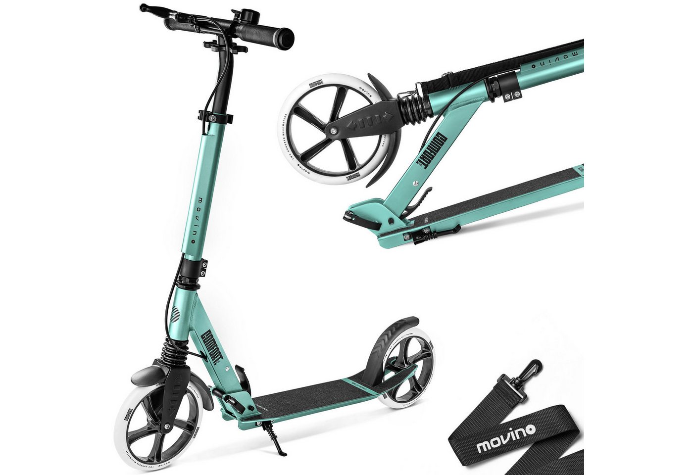 Movino Cityroller MOVINO COMFORT+ Stoßdämpfer Handbremse Tragegurt Bild 3