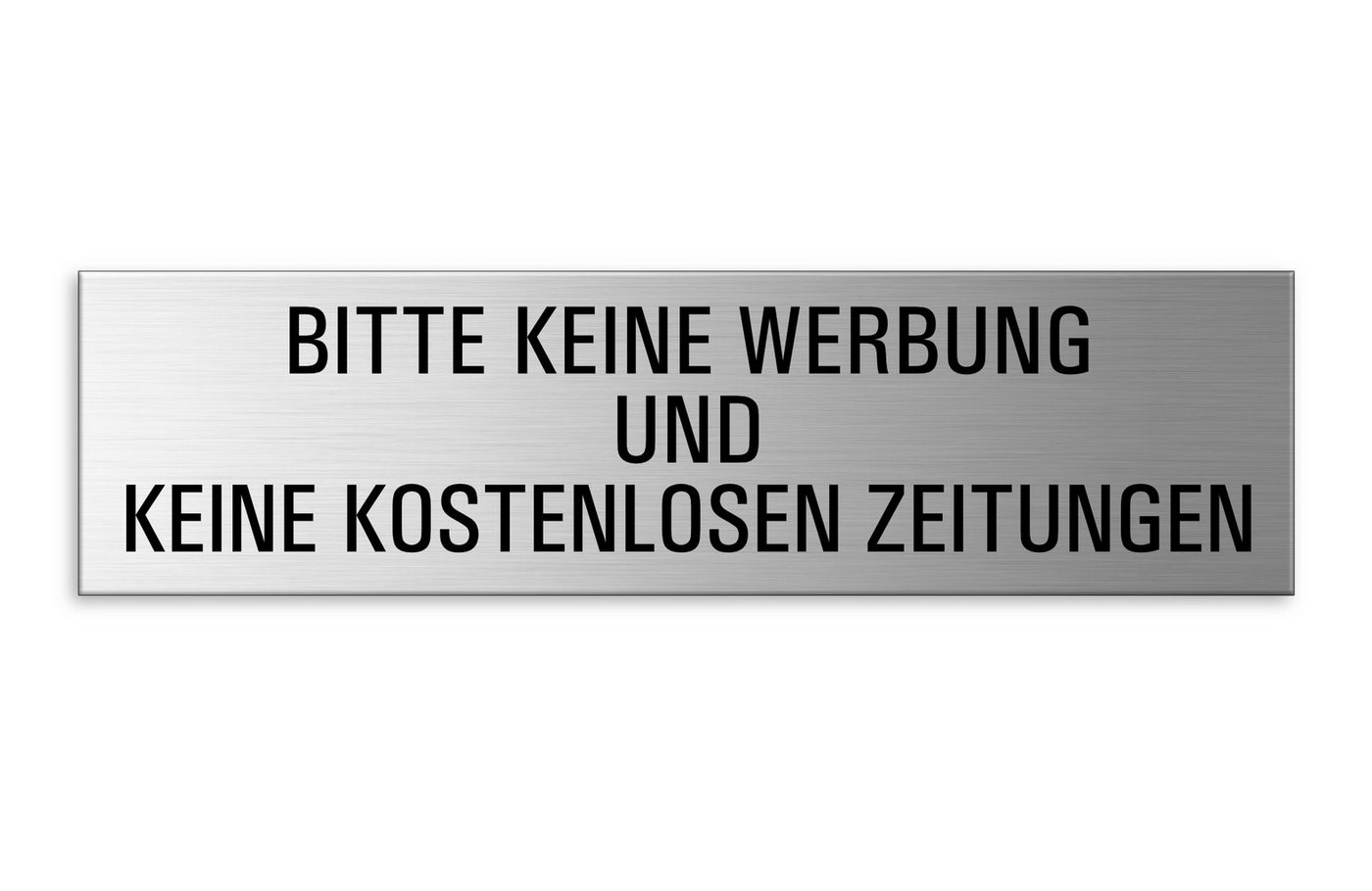 OFFORM DESIGN Hinweisschild Bitte Keine Werbung und Keine kostenlosen Zeitungen Schild 15x4 cm, (1 St)