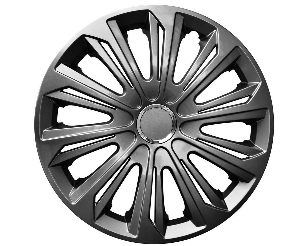 NRM Radkappe STRONG 15 Zoll in Graphite, 15 in Zoll, (4-St) Radzierblenden für Stahlfelgen Radkappen Satz 4er Set 15