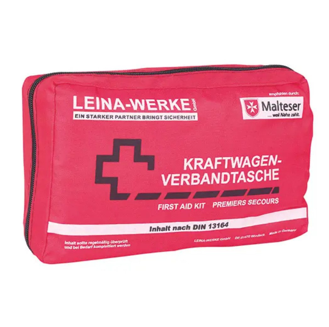 DocMed KFZ-Verbandkasten Verbandtasche fertig gefüllt nach DIN 13164:2022, (Notfall Verbandtasche Auto, 1 St), Geeignet für alle Kraftfahrzeuge, Komplett ausgestattet