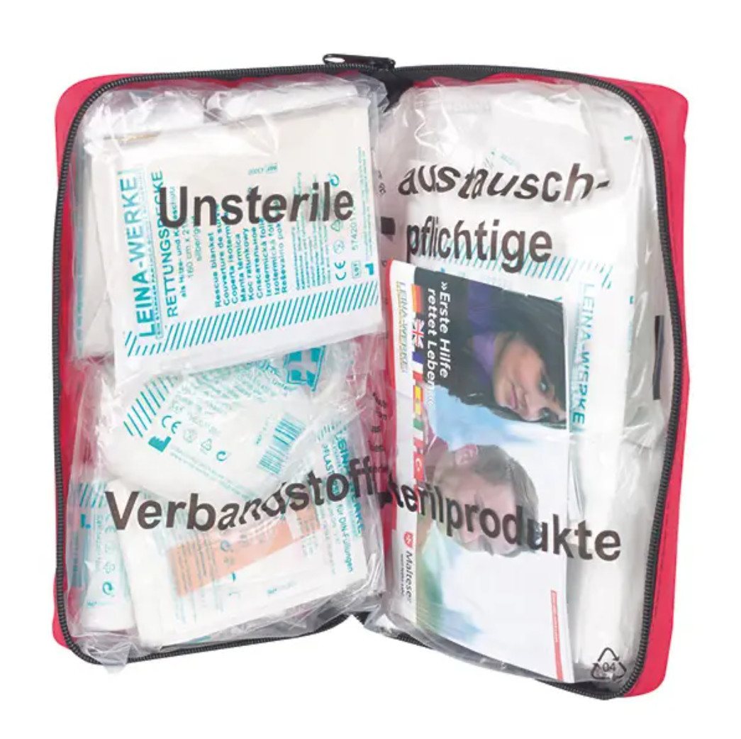 DocMed KFZ-Verbandkasten Verbandtasche fertig gefüllt nach DIN 13164:2022, (Notfall Verbandtasche Auto, 1 St), Geeignet für alle Kraftfahrzeuge, Komplett ausgestattet Bild 2