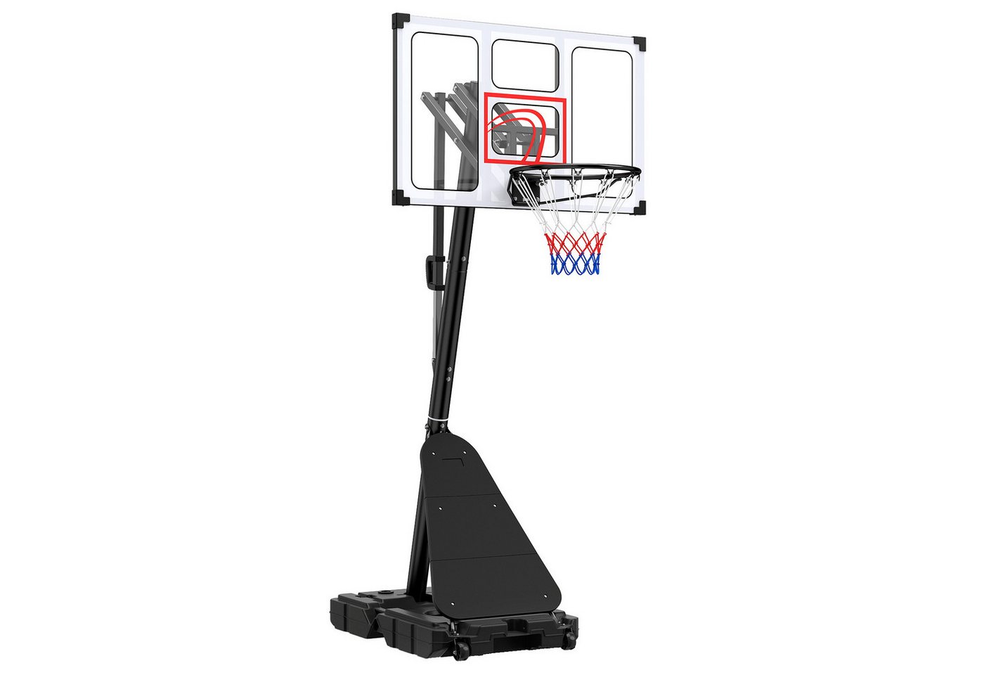 COSTWAY Basketballständer, 150-305 cm, mit PC-Rückwand & befüllbarer Sockel