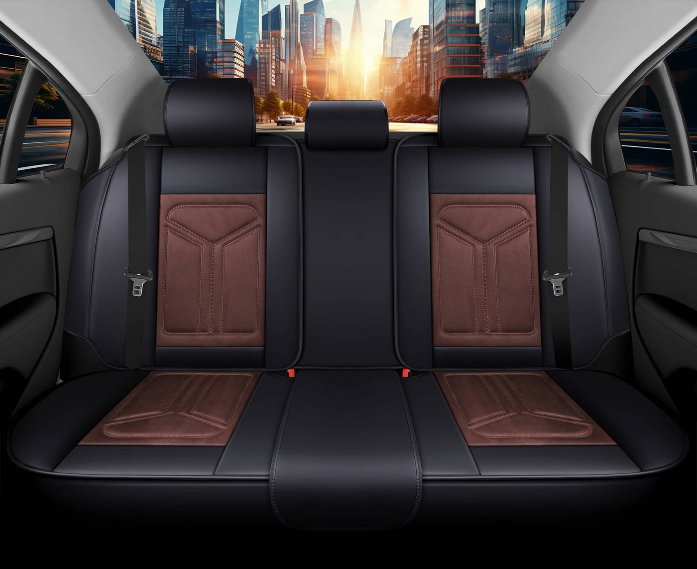 BREMER SITZBEZÜGE Autositzbezug für BMW 3er Bj 2011-19 (FS6), Set, 2-tlg., Komplettset Vorne und Hinten, in Schwarz/Braun Bild 4
