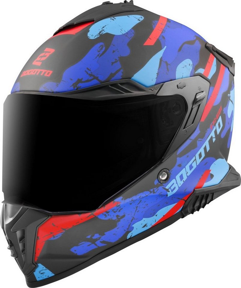 Bogotto Motocrosshelm FG-601 Sniper Fiberglas Enduro Helm, vorbereitet für Kommunikationssystem,Notfallsystem-Polsterung (EQ Bild 3