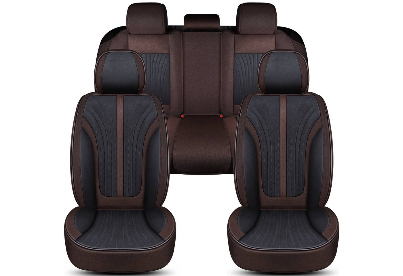 BREMER SITZBEZÜGE Autositzbezug für Skoda Octavia Bj ab 2020 (FV3), Set, 2-tlg., Komplettset Vorne und Hinten, in Schwarz/Braun Bild 2