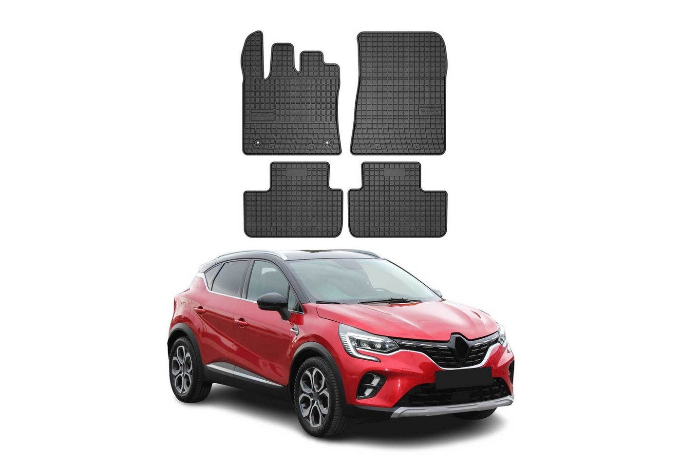 OMAC Auto-Fußmatten für Renault Captur 2019-2025 Gummimatten Schwarz 4 tlg (4 St), für Renault Captur 2019-2025 Renault Captur 2019-2025, Antirutsch,Wasserfest,Einfache Installation Bild 4