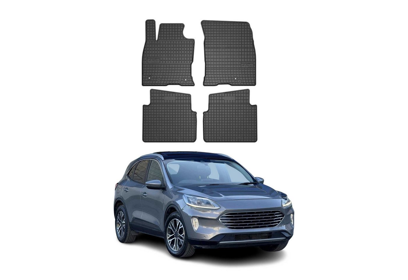 OMAC Auto-Fußmatten für Ford Kuga 2019-2025 Gummimatten Schwarz (4 St), für Ford Kuga 2019-2025 Ford Kuga 2019-2025, Antirutsch,Wasserfest,Einfache Installation Bild 4