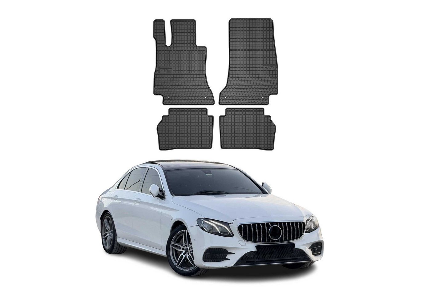 OMAC Auto-Fußmatten für Mercedes E Klasse W213 2016-2025 Schwarz 4 tlg (4 St), für Mercedes E Klasse W213 2016-2025 Mercedes E Klasse W213 2016-2025, Antirutsch,Wasserfest,Einfache Installation Bild 4